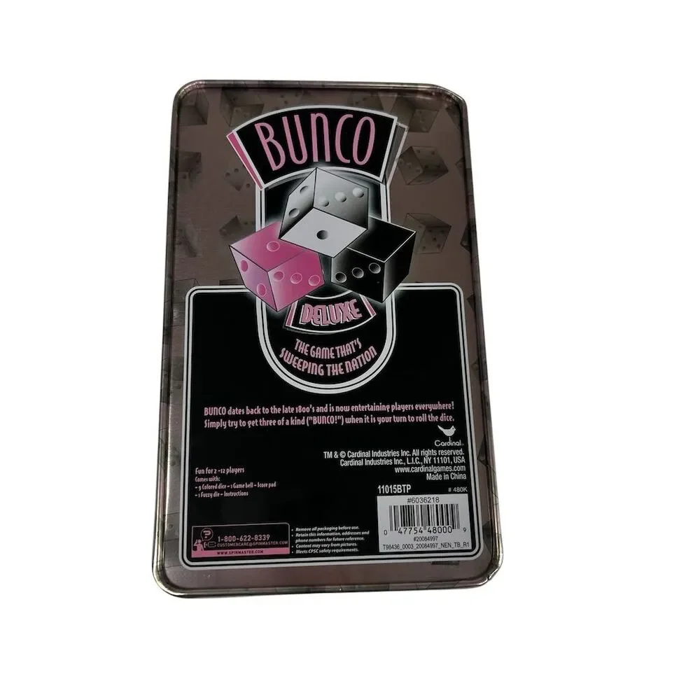 Bunco Deluxe Dice Game Pink Edition by Cardinal Industries in Tin Box